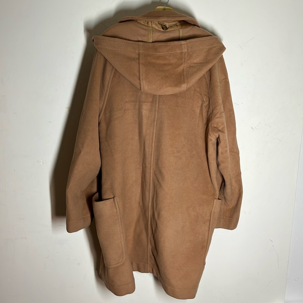 Burberry Vintage Wool Hooded Duffle Coat Beige Sz Small - Picture 2 of 13